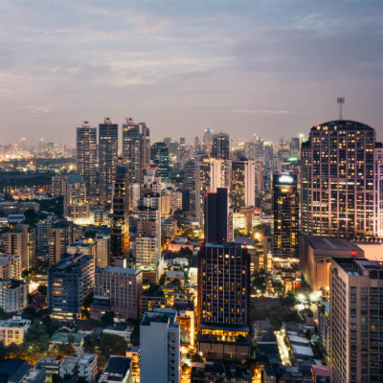 Vue nocturne sur Bangkok