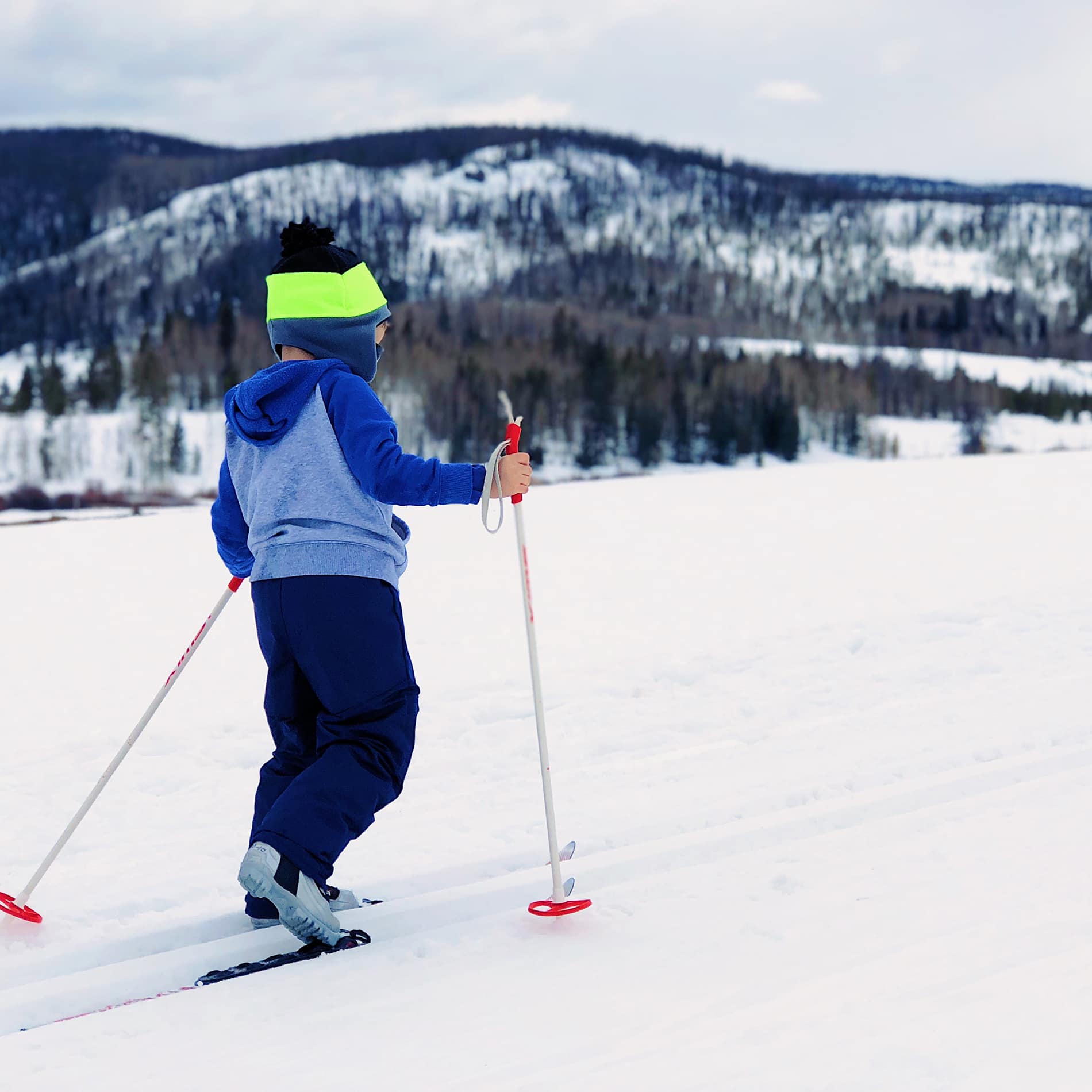 Boy doing cross-country skiing