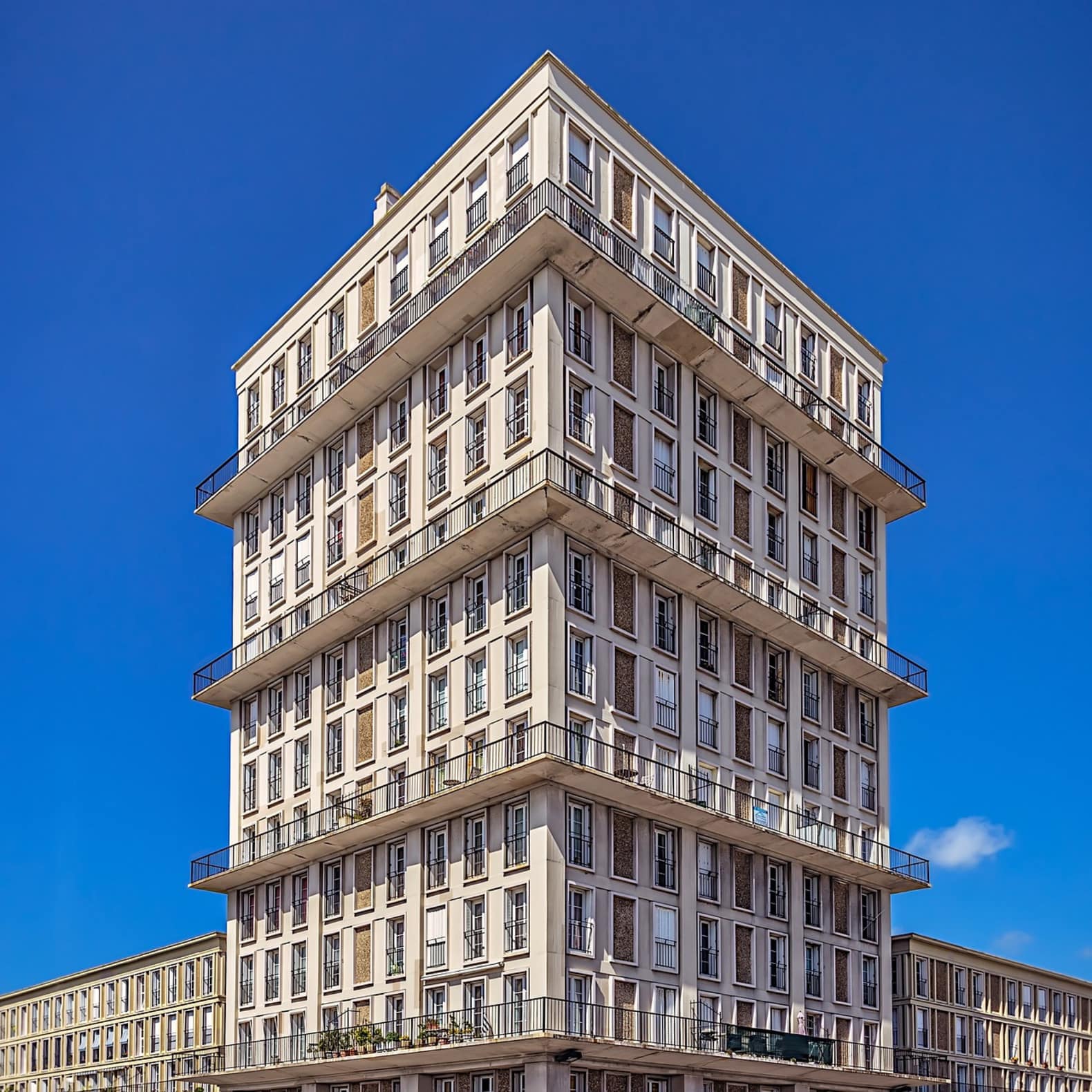 Bâtiment typique de l’architecture d’Auguste Perret, Le Havre, Normandie
