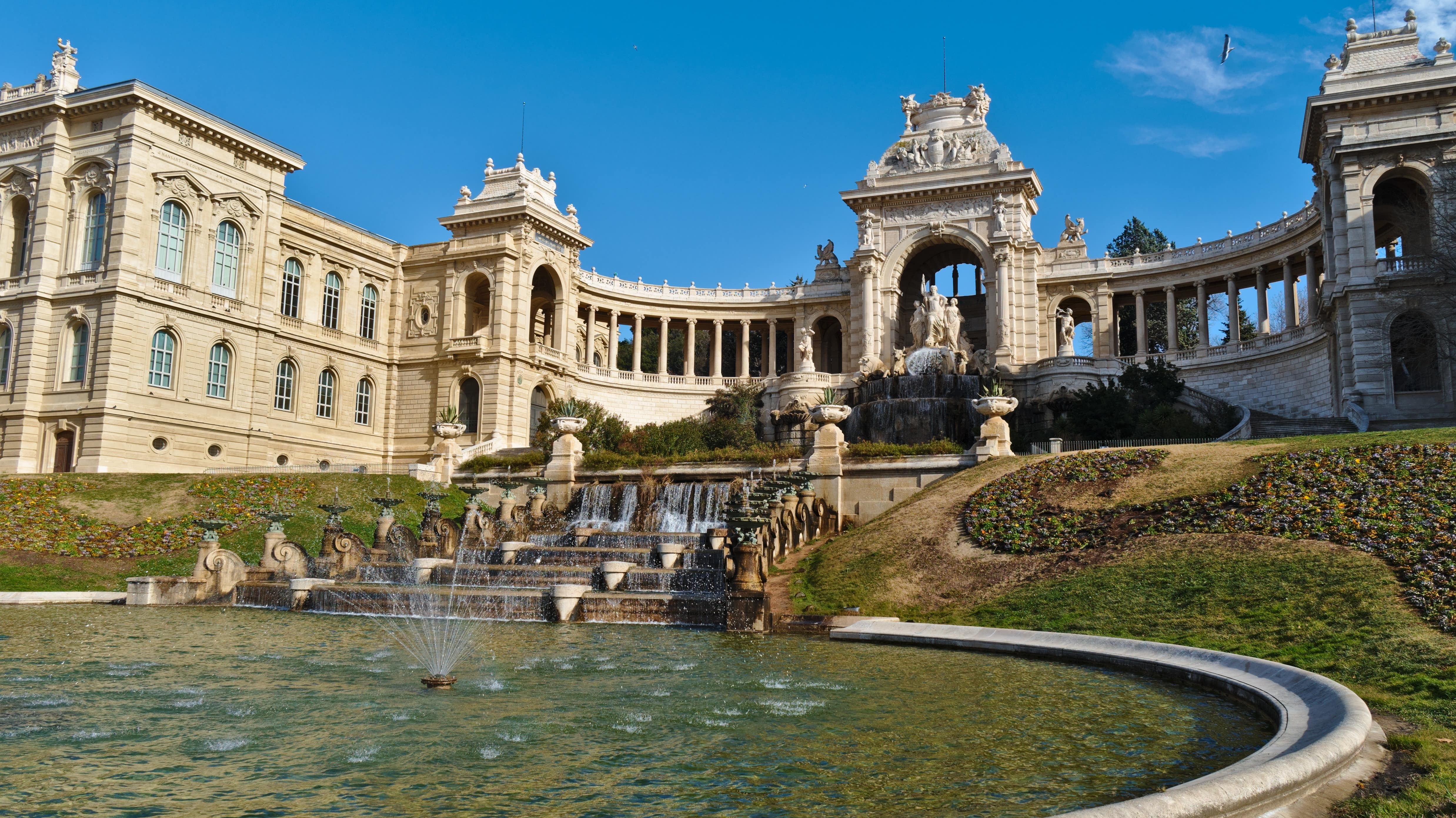 Vue du Palais Longchamp où se trouve le Muséum d’histoire naturelle de Marseille