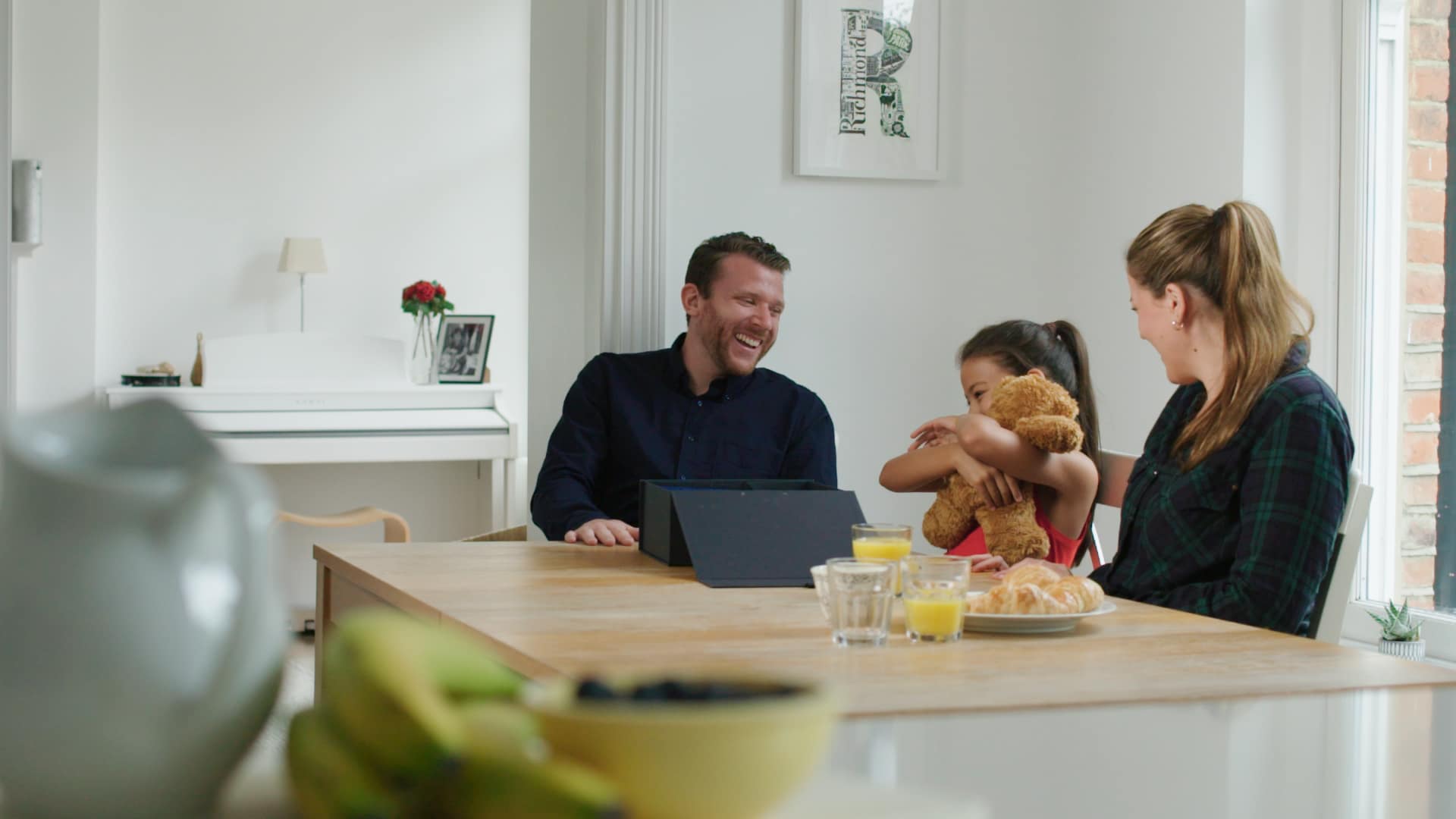 family when reunited with teddy bear through the vrbo teddy express campaign