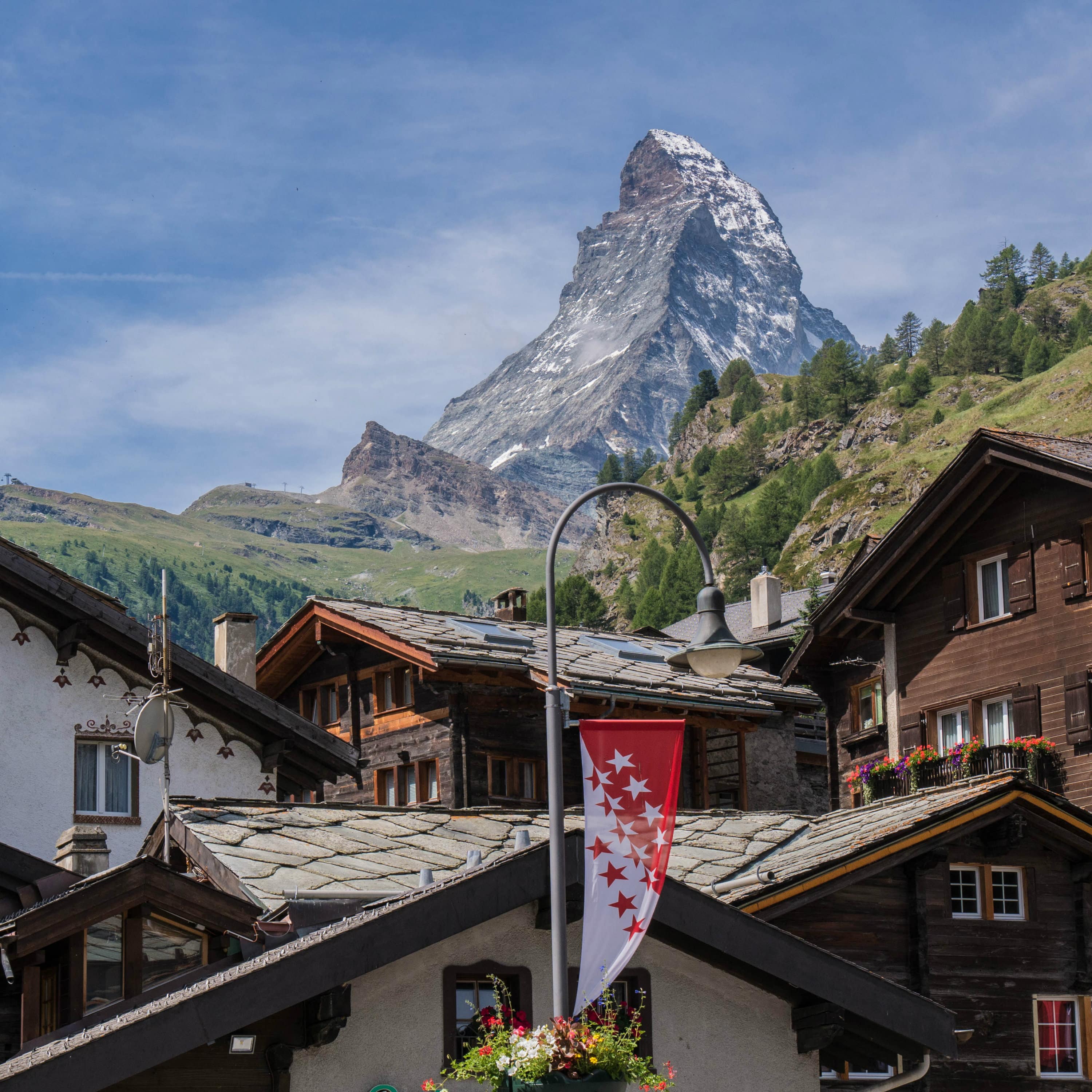 Le mont Cervin et la station de ski de Zermatt en Suisse