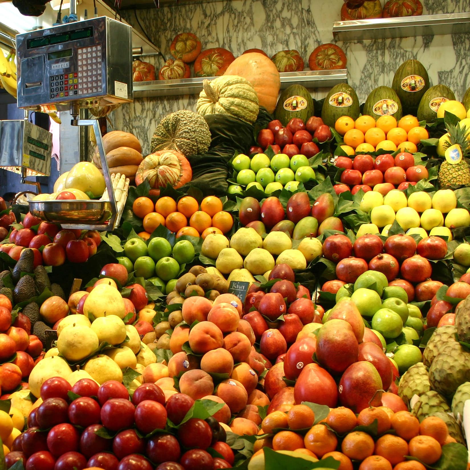 Marché aux fruits et légumes, Boquería, Rambla