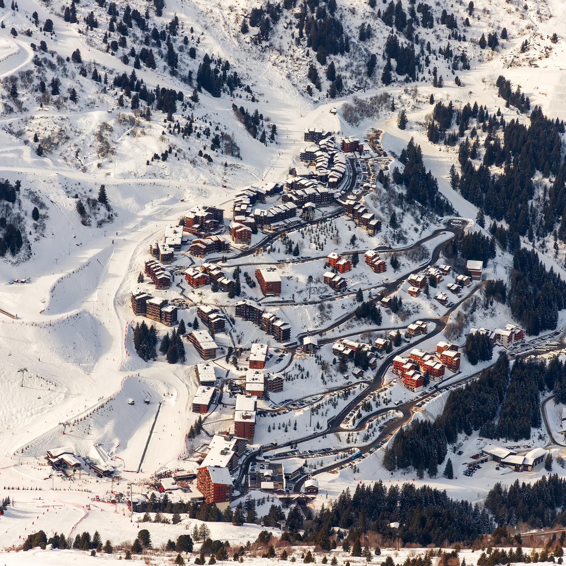 Ski station sky view