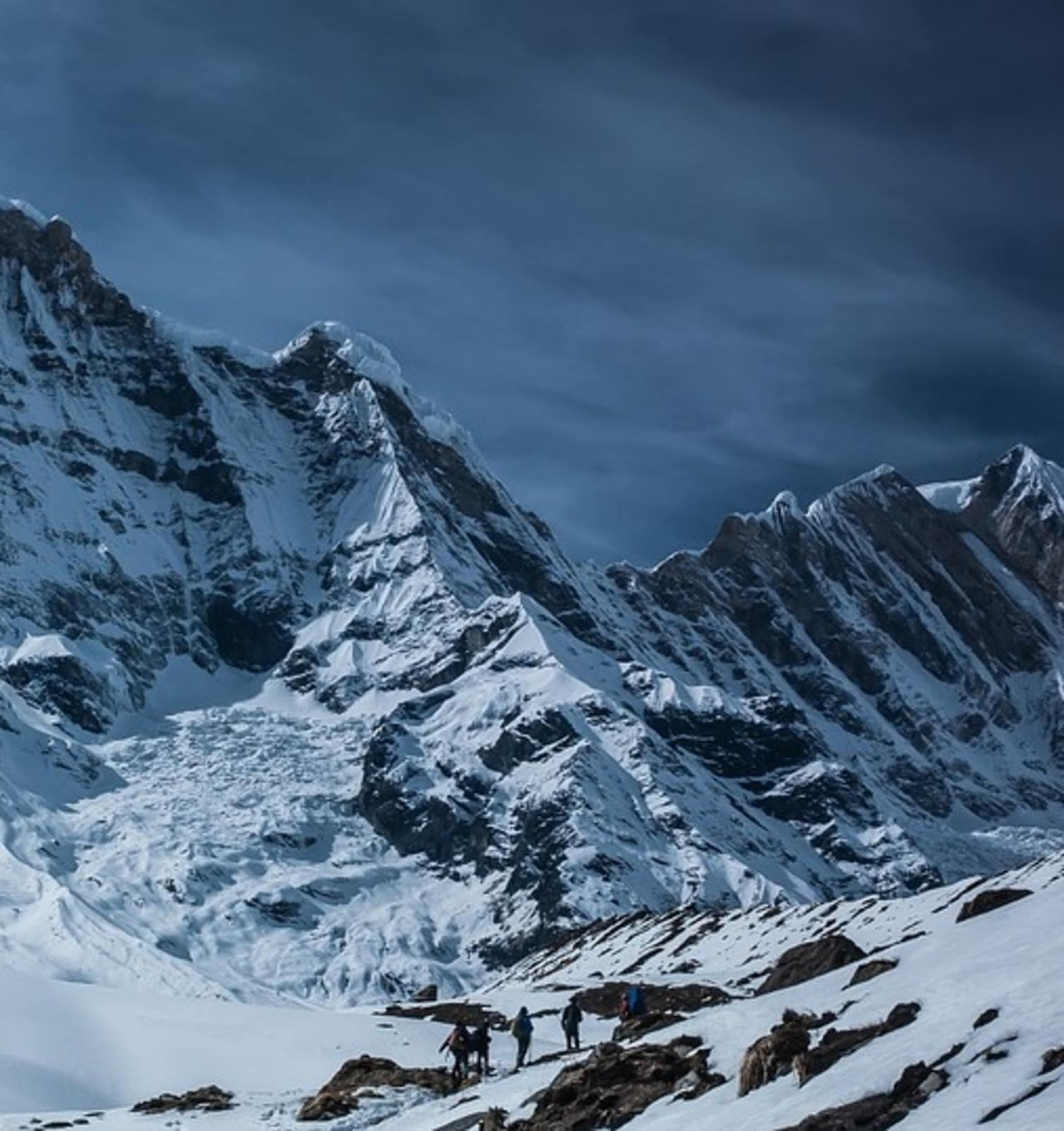 Panorama sur montagne enneigée