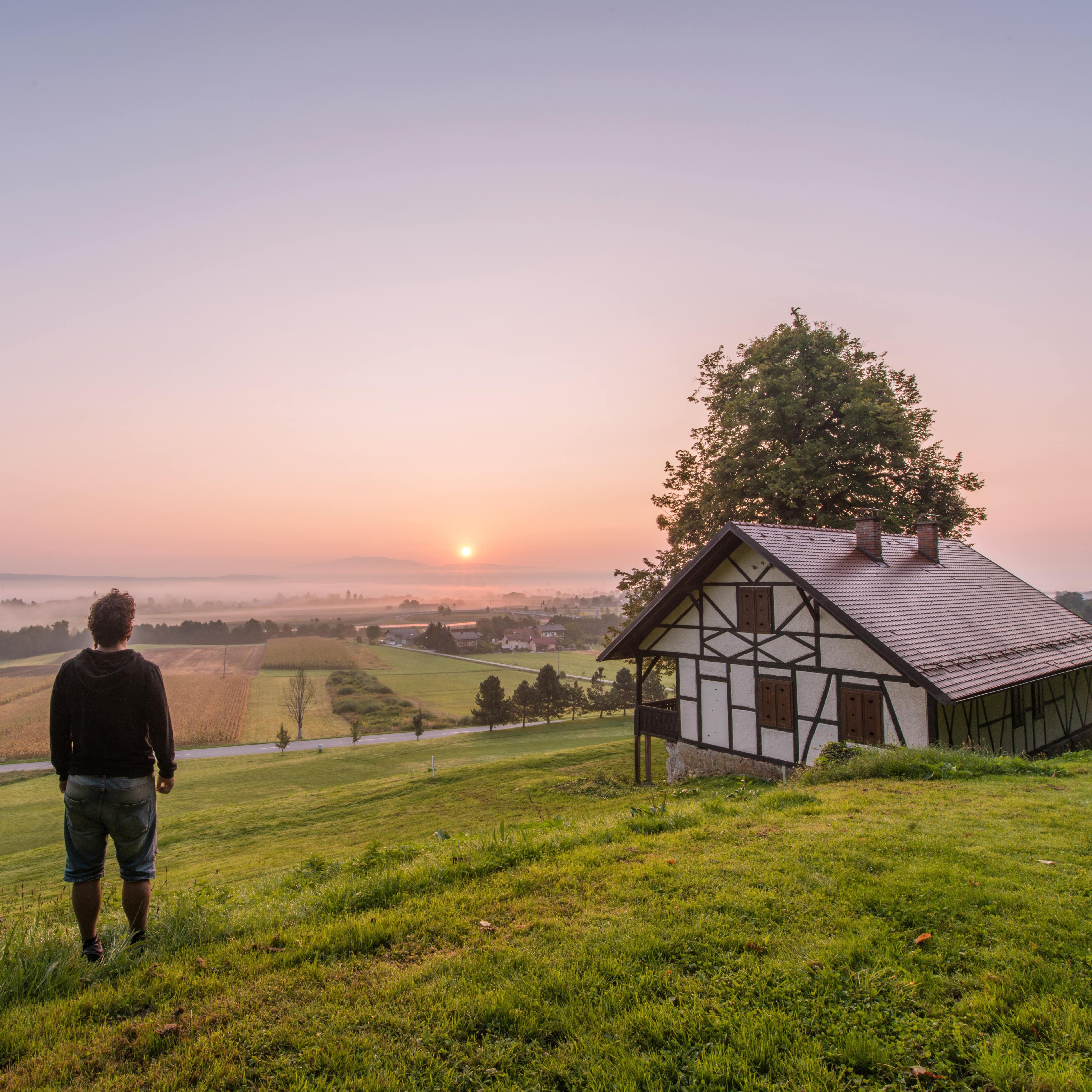 Gîte à la campagne, Vosges, soleil couchant, gîtes à la ferme