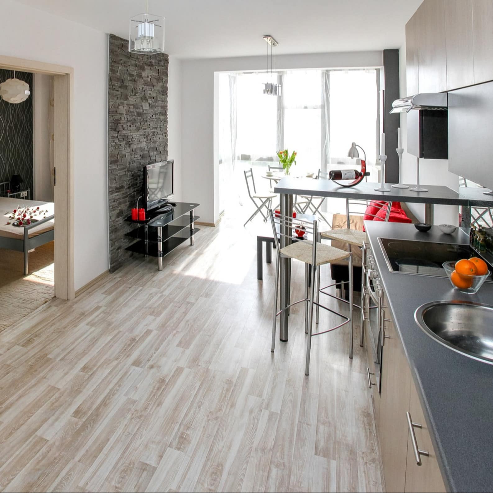 appartement, grande cuisine