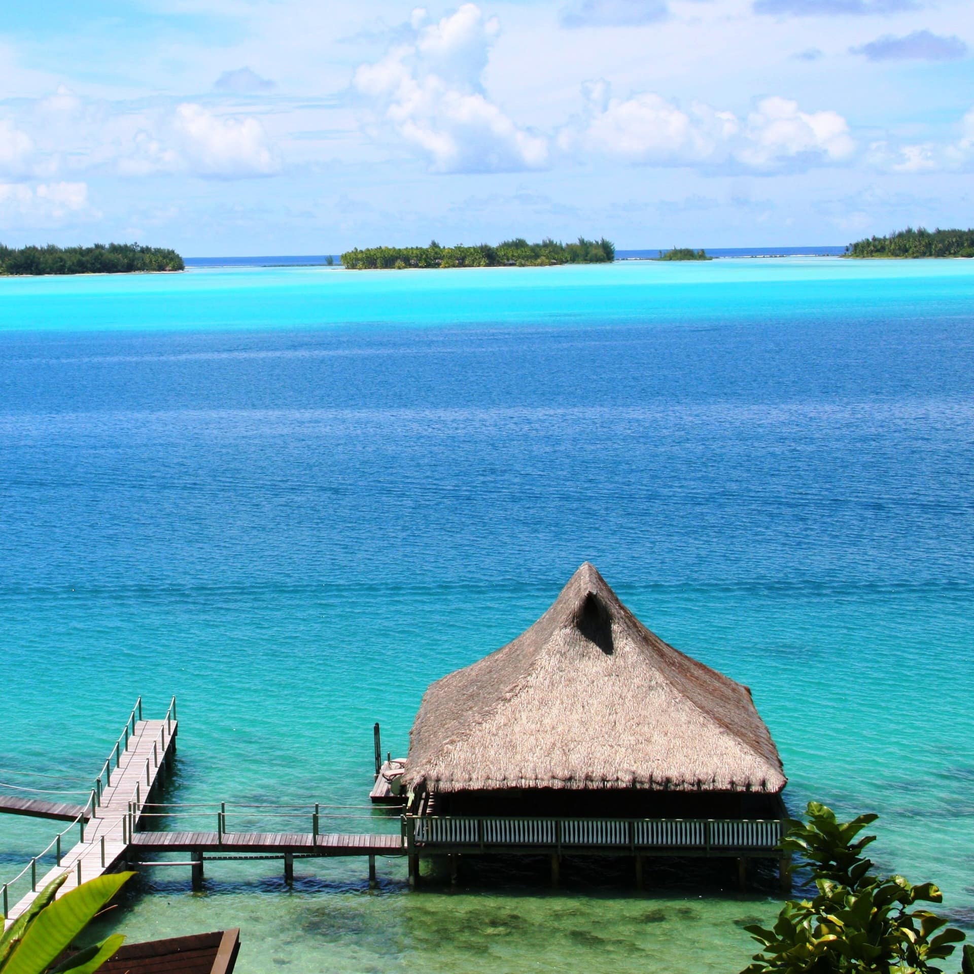 A luxurious overwater bungalow in Bora Bora, French Polynesia