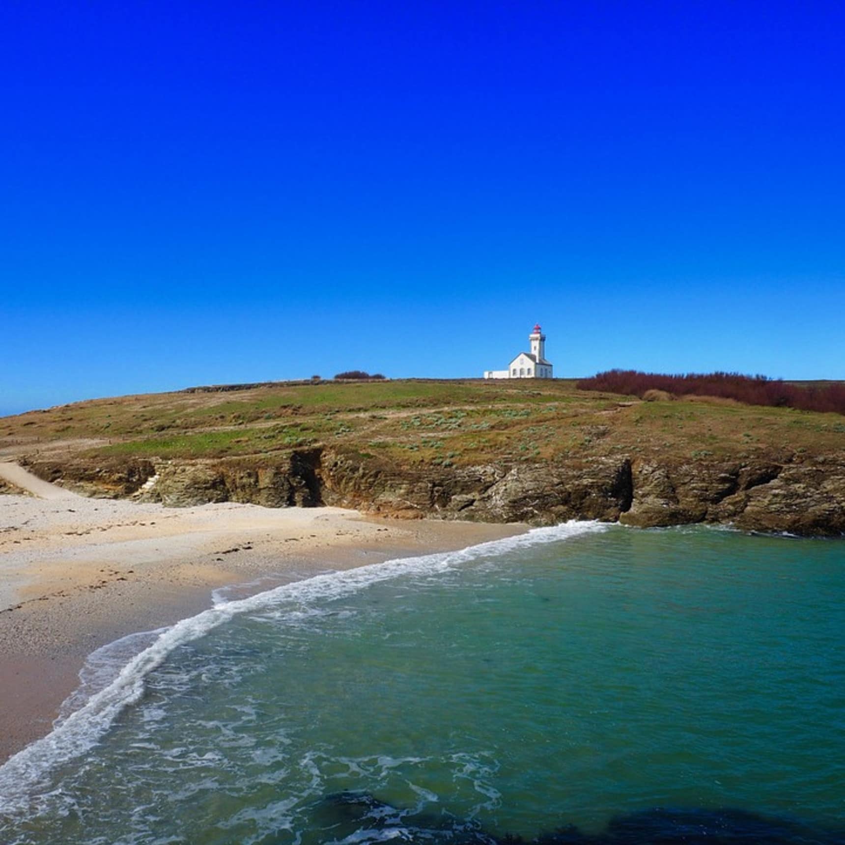Bretagne, mer, plage, phare, location Larmor Plage